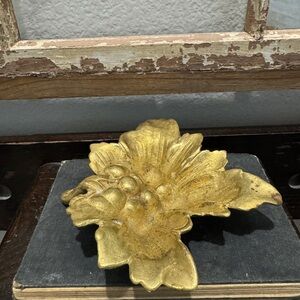 Vintage Gold Decorative Leaf Bowl - Home Accents